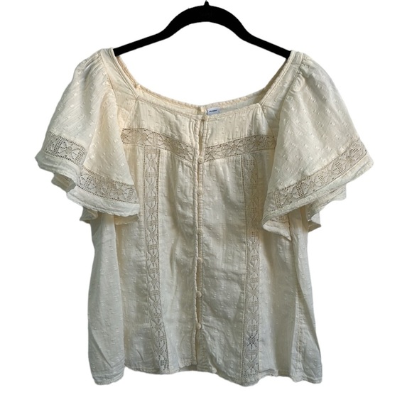 ❌SOLD❌ Old Navy | Clip Dot Crochet Lace Button Front Blouse - Picture 14 of 16